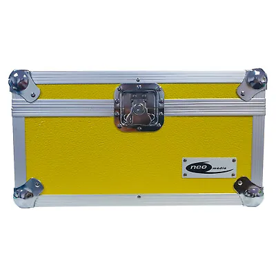 7  Singles Vinyl Record Aluminium DJ Flight Carry Case Yellow 200 Tough Strong  • £51.99