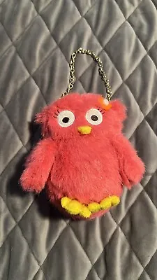 Gymboree Fall Homecoming Pink Furry Plush Owl Coin Purse VGUC School Cute Fall • $15.95