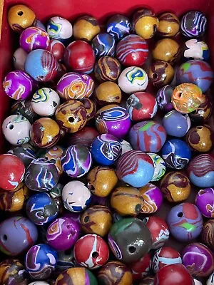 £0.99 • Buy Polymer Clay Beads For Making Jewellery, Set Of 100. Multicoloured.