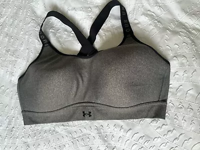 Under Armour Infinity Charcoal Grey Black Sports Bra XL UK 16 Medium Support • £13.50