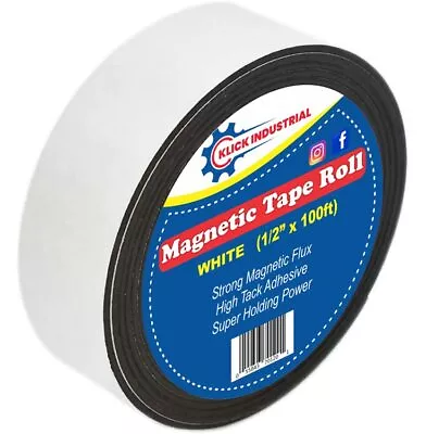 Magnetic Tape With Adhesive 1/2 X10'60 Mil Thick Magnetic Strip With Self A... • $14.76