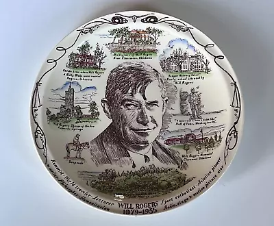 Vernon Kilns Plate ~ WILL ROGERS ~  10 1/2  ~ Multi-Colored ~ VG ~ Gorgeous!! • $15