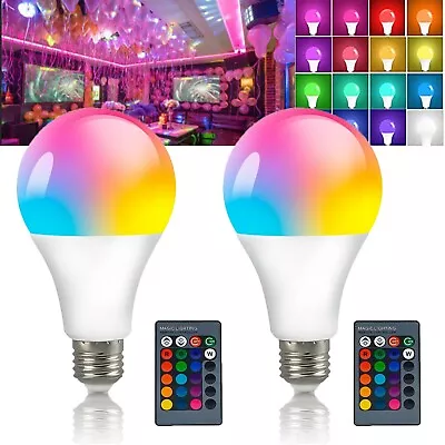 E27 RGB LED Light Bulb 16 Color Changing Magic RGBW Lamp Remote Control Colorful • $5.90