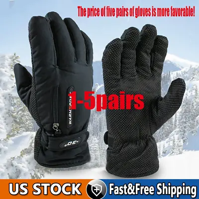 Mens Winter Thermal Warm Waterproof Ski Snowboarding Driving Work Gloves Mitten • $23.28