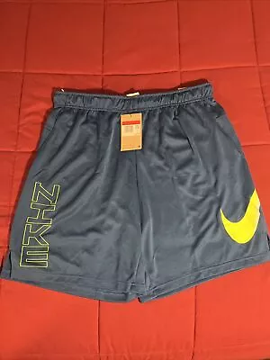 Nike Shorts DR8796-476 Dri-Fit Flex Volt Athletic Shorts Blue/neon Green Sz L • $29.99