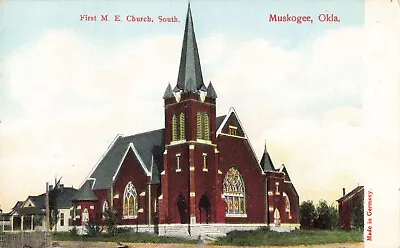 First M. E. Church Muskogee Oklahoma OK C1910 Postcard • $9.89