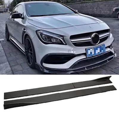 Carbon Look Side Skirt Panel Splitter Lip For Mercedes W205 W204 W203 C200 C250 • $99.05