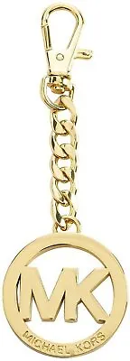 Michael Kors Yellow Gold Tone S/ Steel MK Logo Purse Bag Charm Pendant Key Chain • $39.99