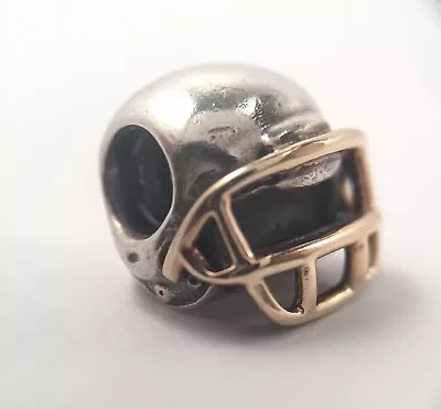 £93.91 • Buy PANDORA Sterling Silver And 14K Gold Football Helmet Charm Bead
