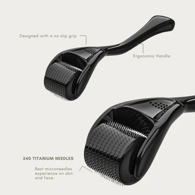 $12.69 • Buy 540 Black 0.25mm Skin Care Titanium Micro Needles Hair Growth Derma Roller Tool