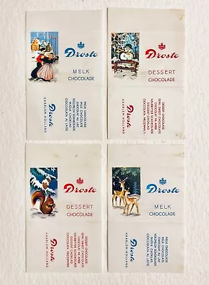 Vintage 1980 Droste DUTCH CHRISTMAS Candy Bar Wrapper Lot Of 4 KKK HOLLAND • $12