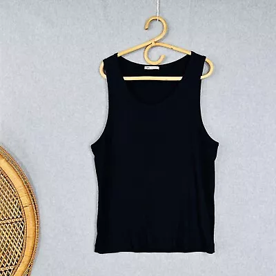 $16.10 • Buy Zara Ribbed Tank Top Size L Black 