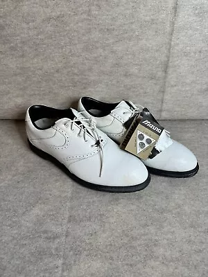 Mizuno Soft Trax Tri Vertible Golf Cleats Shoes Leather Men's 8m White Nos 9.5 • $39.99