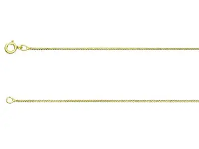 9CT GOLD CURB CHAIN 0.5mm 0.7mm 1.5mm SOLID GOLD LINK NECKLACE 16 18 20 Inch 375 • £49.54