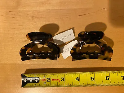 NWT Lot Of 2 J.CREW CLASSIC HAIR CLIP Italian Tortoise Item 56941 MADE IN FRANCE • $55