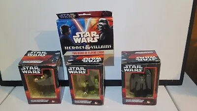 Star Wars 2006 Ornaments Set Of 3.  Heros & Villains Playing Cards. • $35