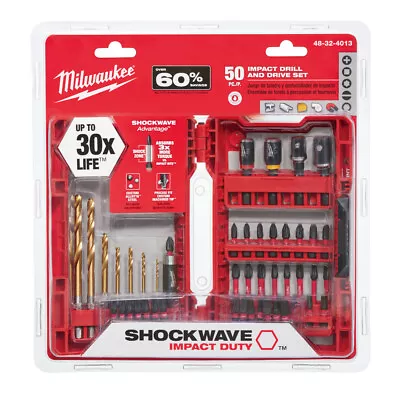 Milwaukee 48-32-4013 Shockwave Impact Duty Driver Bit Set 50 Piece • $42.12