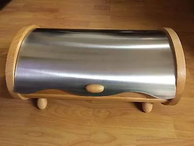 Bread Box Wooden Stainless Steel Bread Box Carbonized Unique Look  • $38.99