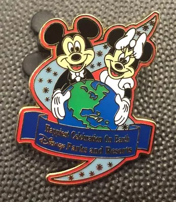 Disney Pin 37762 Mickey Minnie Mouse Happiest Celebration On Earth Globe Couple • $9.99