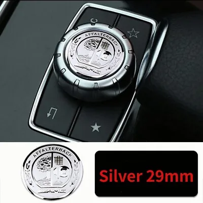 For AMG 29MM SILVER Emblem Sticker Multimedia Center Control Decal Decoration • $9.99