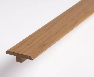 Real Solid Wood T Section Flooring Profiles Trims Door Threshold Bar SMOKED OAK • £21.99