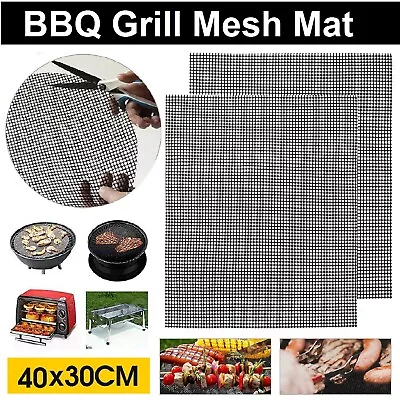 Non-Stick BBQ Mesh Grill Mat Liner Cooking Barbecue Sheet Wire Baking Grill Pad • $8.99