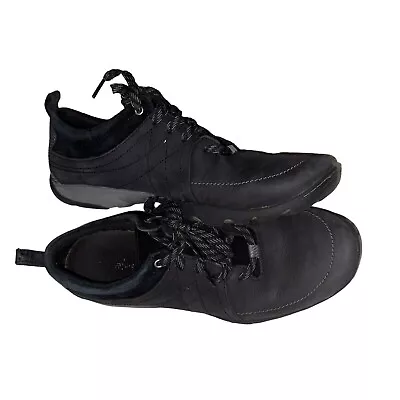 Merrell Mimosa Lena Black Leather Lace Oxford Sneakers Shoes J001910 Womens 8.5 • $27.99