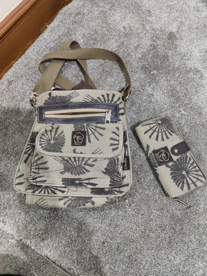 £8.99 • Buy NEW COTTON ROAD BROWN CANVAS SHOULDER BAG AND WALLET PURSE Medium Size 