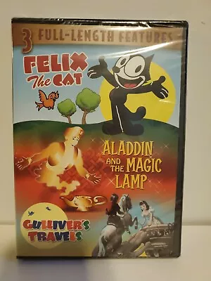 3 Full Legnth Features Felix The Cat Aladdin The Magical Lamp Gulliver Travels • $7.26