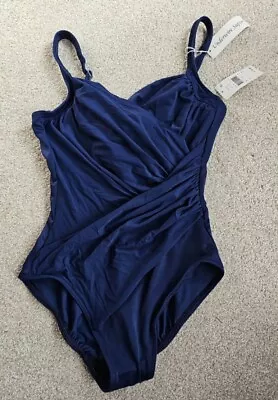 Miraclesuit One Piece Swimsuit Bathing Suit Size 10 Navy Blue NWT • $69