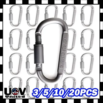 20 X Ideal Aluminum Carabiner D-ring Key Chain Keychain Clip Hook Buckle Outdoor • $20