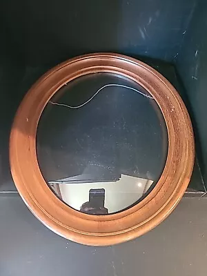 Vintage Oval  Wood Bubble Glass Convex Picture Frame • $39.95