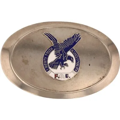 Foe Fraternal Order Eagles 32nd Degree Mason Masonic Logo Vintage Belt Buckle • $33