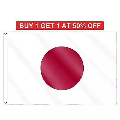 Japan Flag Large 5x3FT 2 Eyelet Japanese National World Cup Sports Fan Support • £4.09