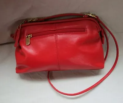 Cabin Creek Red Leather Shoulder Bag Purse • $15.99