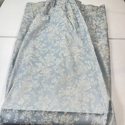 Vintage Sears Curtain Panel Pinch Pleat Blue Toile Cotton Blend Usa 1194-4 • $49.99
