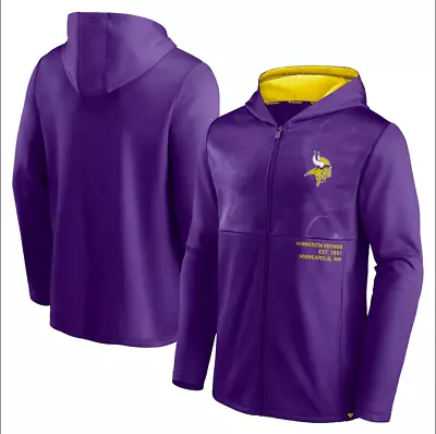 Men's Fanatics Branded Purple Minnesota Vikings Defender Full-Zip Hoodie Jacket • $50