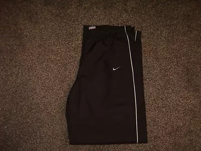 Men's Nike Wind Track Athletic Black Warm Up Pants Swishy Adult Size Large • $9.99