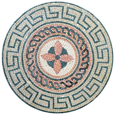 Handmade Geometric Green Patterned Mosaic Medallion • $340