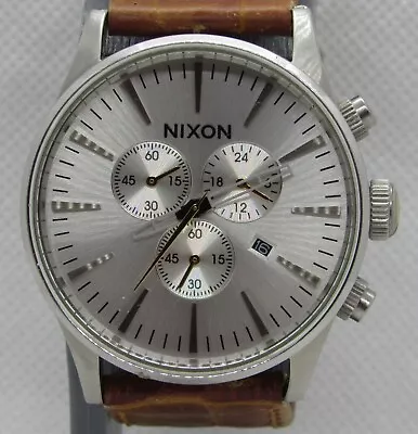 Men's Nixon  The Sentry Chrono  Quartz Watch W/ Original Leather Strap - Running • $80