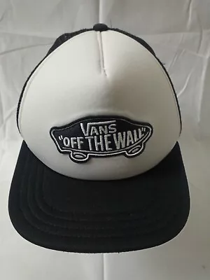 Vans  Off The Wall  Hat Patch Black And White Cap Foam Adjustable Snapback • $10