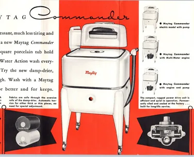 Maytag Commander Washing Machine 1940 Vintage Advertisement Pamphlet • $26.01