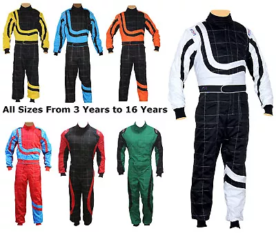 Kids Karting Race Go Kart Suits Overall One Piece Suit Motocross Racing All Size • £21.99