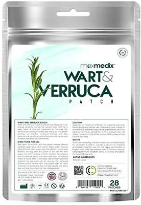 Wart Verruca Remover Patches 28 X Natural Salicylic Acid Wart Remover Plasters • £13.75