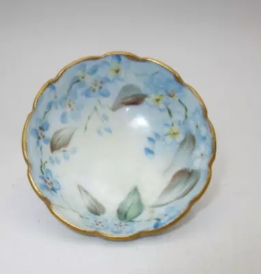 VINTAGE DOLLHOUSE MINIATURE PORCELAIN/CHINA PAINTED FOOTED BOWL (7/8  Tall) • $11