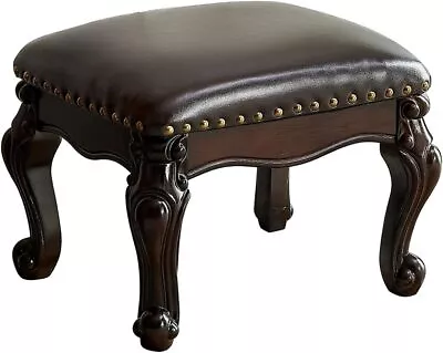 Foot Stool Ottoman Rest Microfiber Leather Small Black Brown  • $144.98