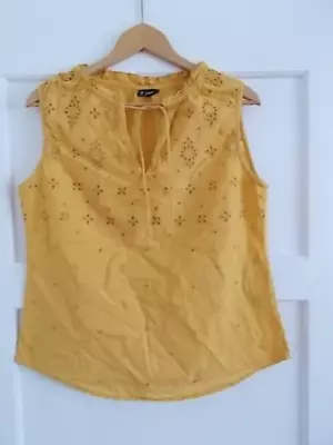 A Lovely Ladies Mustard Sleeveless Top Size 12 By Kaleidoscope • £2