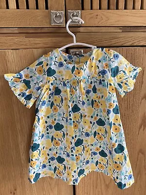 M&S Yellow & Teal Summer Dress 9-12 Months • £2.25