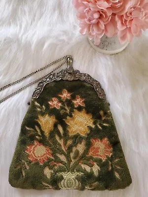 Vintage Carpet Bags Of America Green Floral • $45