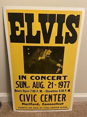 Elvis Presley 1977 Concert Poster-5 Days After His Death-connecticut-14 X 22 • $599.99